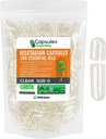 XPRS Nutra Size 0 Empty Vegan Capsule - 100 Count Clear Veggie Capsules per Olio Essenziale - Capstelli Verdura Vuoti - Do-It-Yourself Pill Filling Works with Most Oils