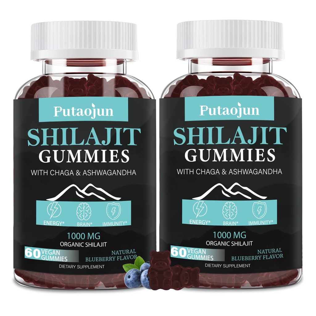 Shilajit Gummies für Mann und Frau. Himalayan Gold Shilajit Gummies. 3. Partei getestet.1000mg Pure Shilajit, 200mg Ashwagandha, 200mg Chaga,100mg Ginseng,100mg Säge Palmatto, 60mg Schwarzes Seedöl