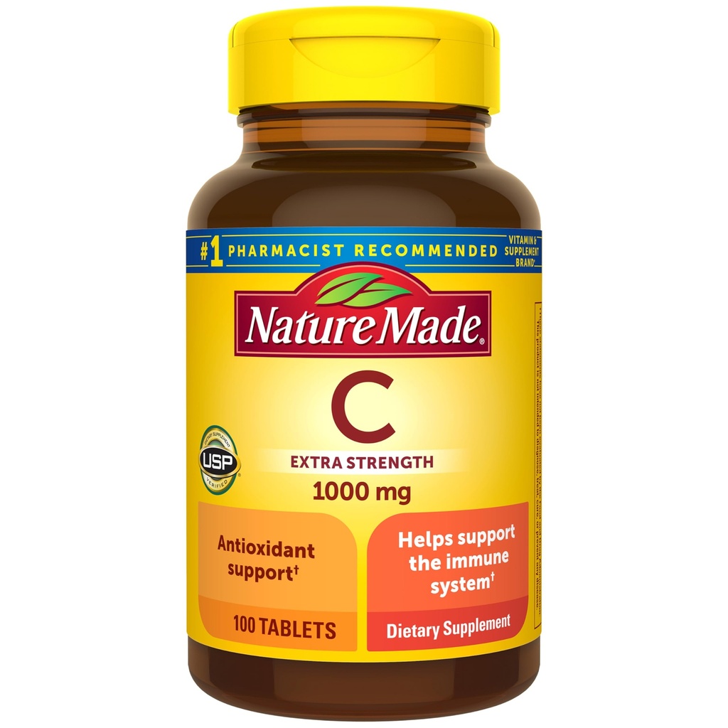 Nature Made Extra Strength Vitamin C 1000 mg Tablets, 100 Count