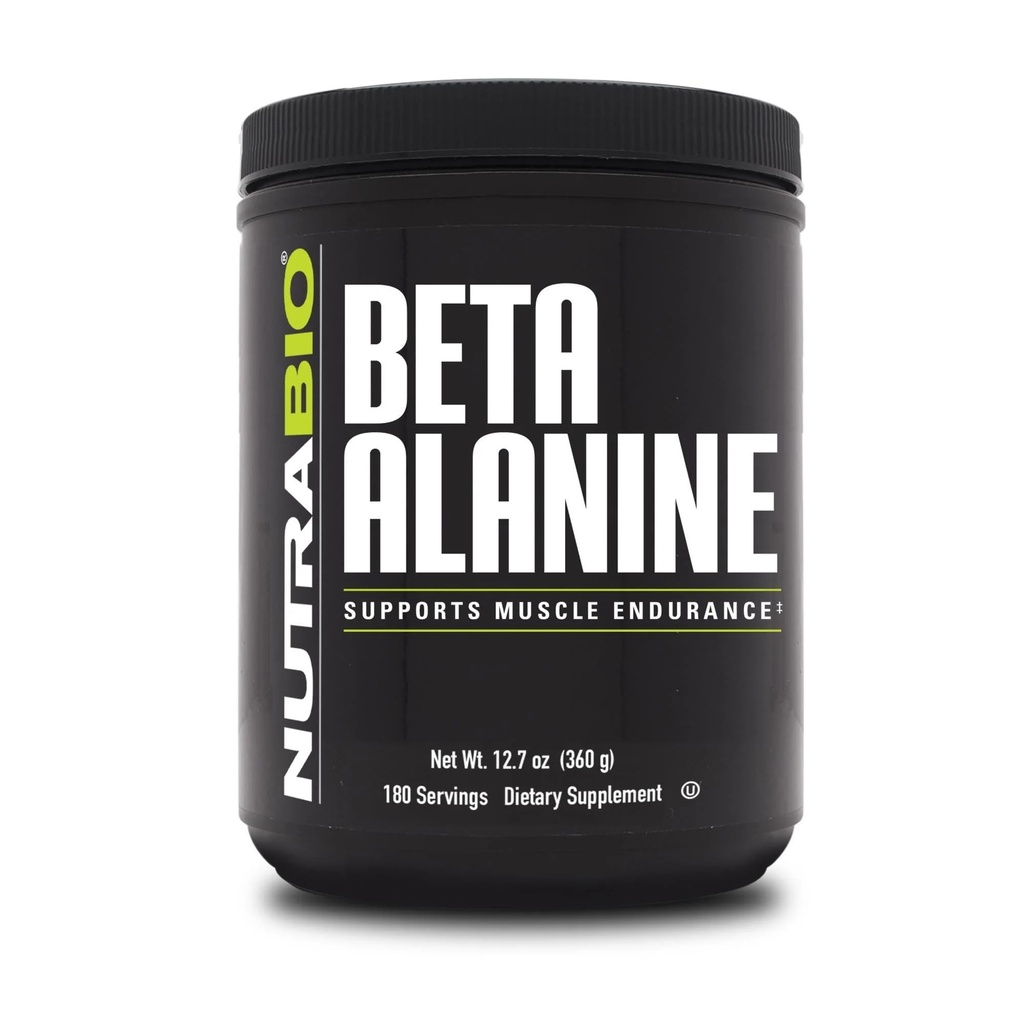 NutraBio Beta Alanine Supplément pré-entraînement - Bêta Alanine Poudre- 360g Poudre
