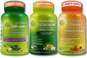 Ensemble de soutien immunitaire, hormonal et antioxydant pour les femmes et les hommes – Glutathion liposomique 500mg + Vitamine liposomique C 1500mg + DIM 200mg avec BioPerine® et aliments entiers crucifères – Végétaux et non-OGM