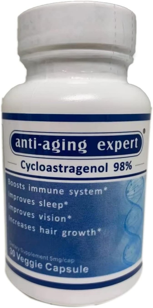 Cycloastragenol 98% Micronized Telomere Supplementi 5mg, 30 capsule vegetariane, 1 bottiglia