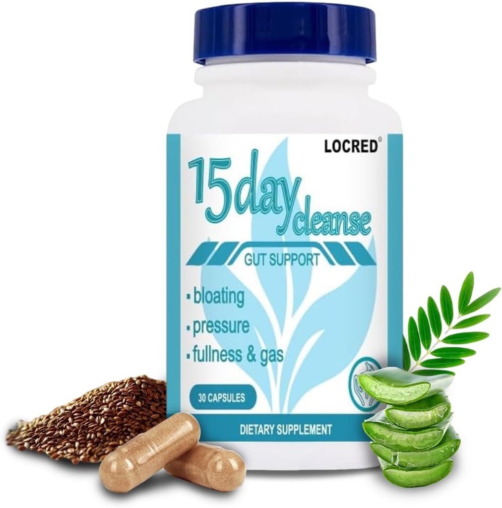 15 giorni Cleanse Capsule,Colon Cleanse Detox e Gut Salute per le donne e gli uomini, con Senna, Cascara Sagrada & Psyllium Husk,30 Capsule