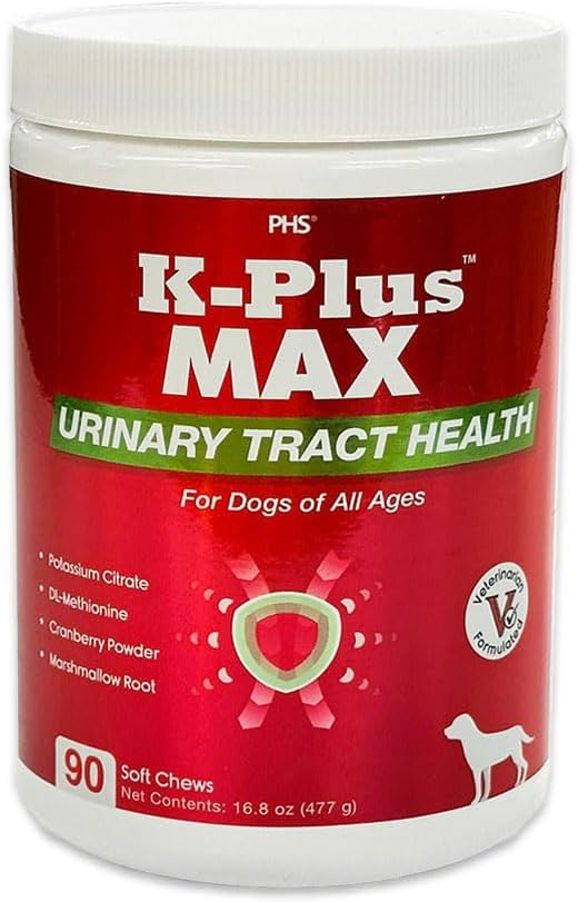 Morceaux pour chiens – Canneberge + DL-Méthionine + Citrate de potassium – Supporte le bladder et le rein, équilibre du pH, UTI & Prévention de la pierre de bladder – Fabriqué aux États-Unis - 90 Mâches faciles à nourrir