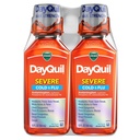 Vicks DayQuil Médecine liquide sévère contre le rhume et la grippe, soulagement diurne pour les maux de tête, la fièvre, la gorge douloureuse, les douleurs et les douleurs mineures, la congestion thoracique, le nez étouffant, la congestion nasale, la pression sinusale et la toux, 2x12oz