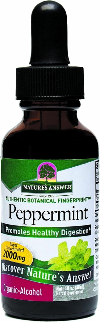 Réponse de la nature Feuille de menthe poivrée avec de l'alcool organique, 1-Fluid Ounce