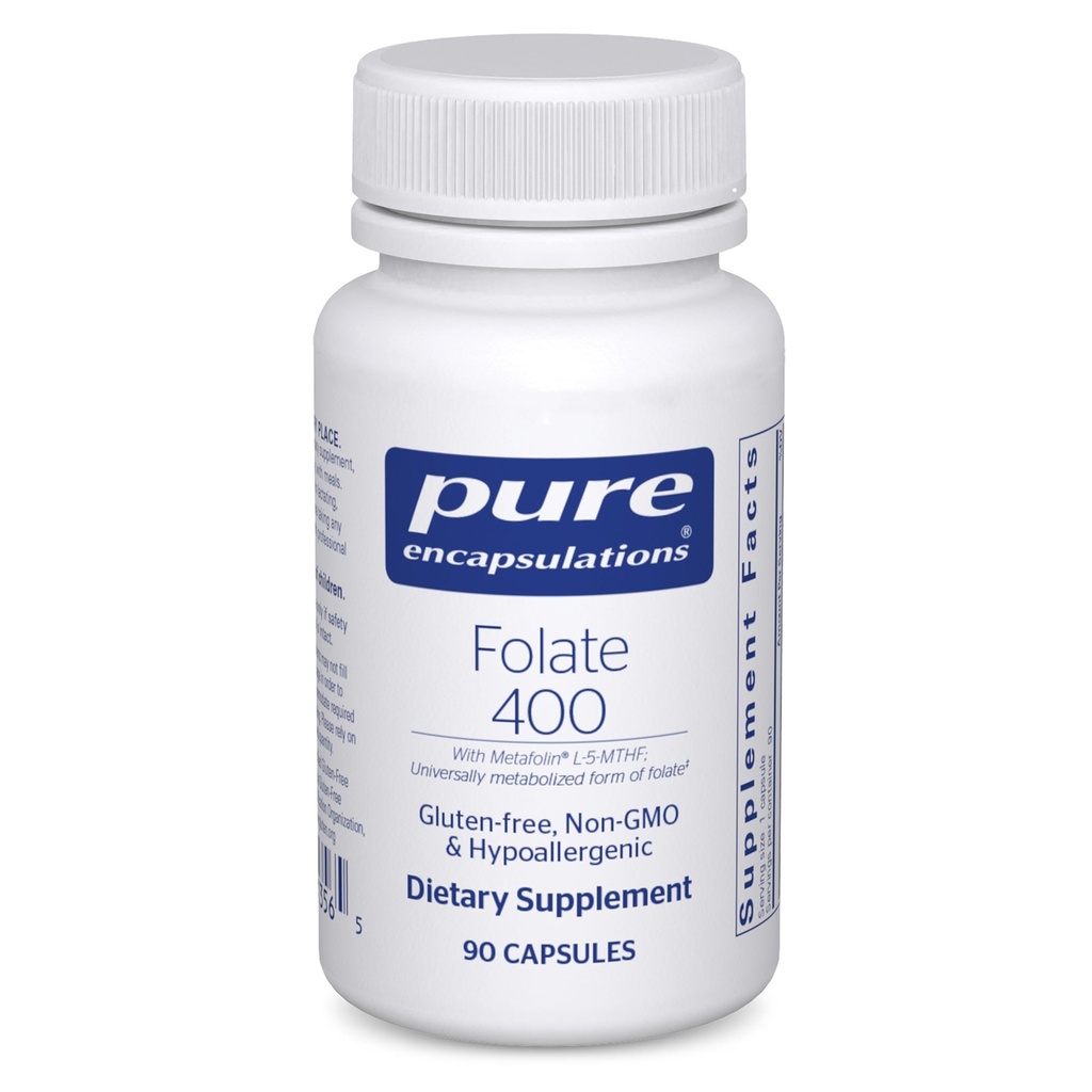 Pure Encapsulations Folate 400 | Metafolin L-5-MTHF Supplemento al supporto cardiovascolare, cellulare e salute neurale* | 90 capsule