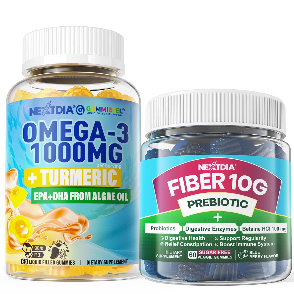 Vegan Omega-3 1000mg + Turmerico, Gummie in fibra