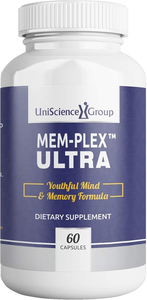 Mem-Plex Ultra, Natural Memory Support Supplement with Phosphatidyl Serine, Bacopa Monniera Extract and Neurofactor Whole Coffee Fruit Extract, 60 Capsules
