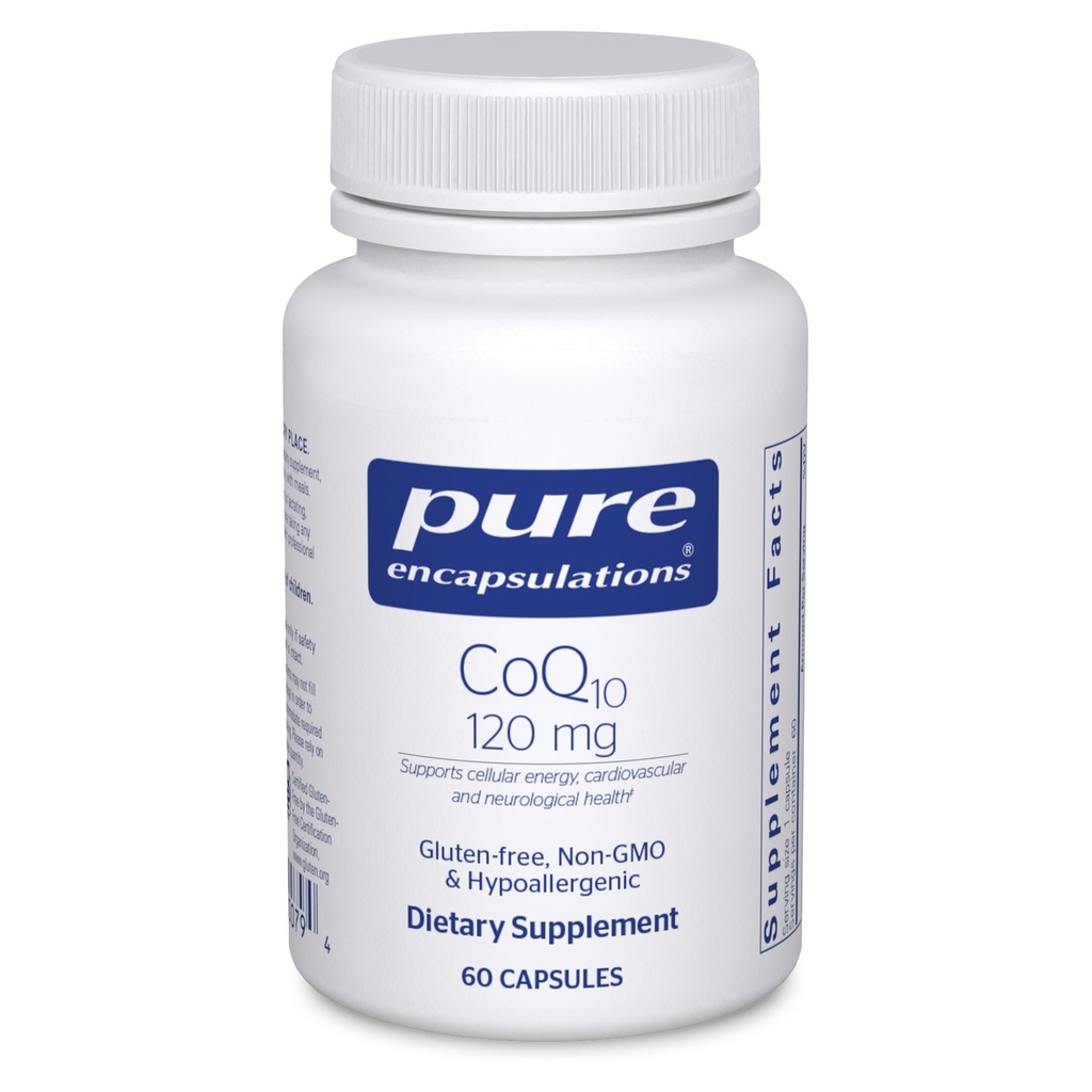 Pure Encapsulations CoQ10 120 mg - Coenzym Q10 Ergänzung für Herzgesundheit, Energie, Antioxidantien, Gehirn & Gedächtnis Gesundheit - Cellular Health, Kognition & Cardiovascular Support* - 60 Kapseln