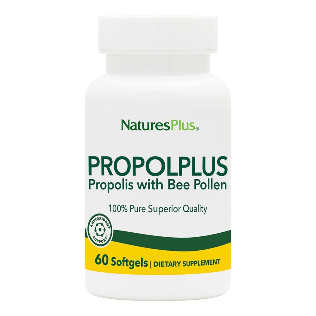 NaturesPlus Propolplus - 180 mg, 60 Softgels - Integratore di Propoli di api di qualità con polline di ape - 60 Serve