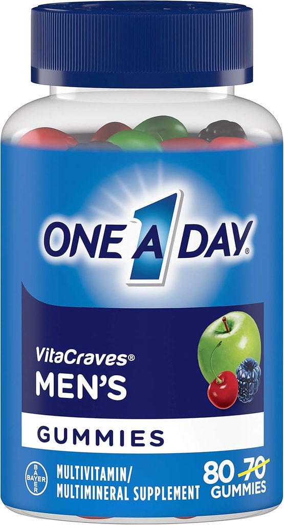 Un giorno VitaCraves Multivitamina Gummies, Supplemento con Vitamina A, Vitamina C, Vitamina D, Vitmain E, Calcio > 70 conteggio
