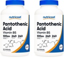 Nutricost Pantothensäure (Vitamin B5) 500mg, 240 Kapseln (2 Flaschen)