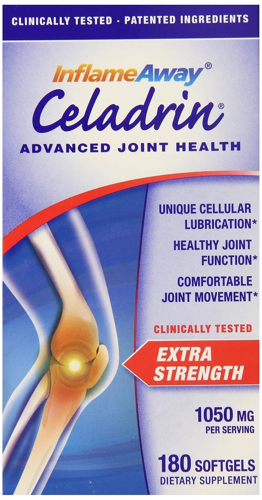 Celadrin® Advanced Joint Health 1050 Mg, 180 Softgels Fast, Long Lasting Joint Comfort