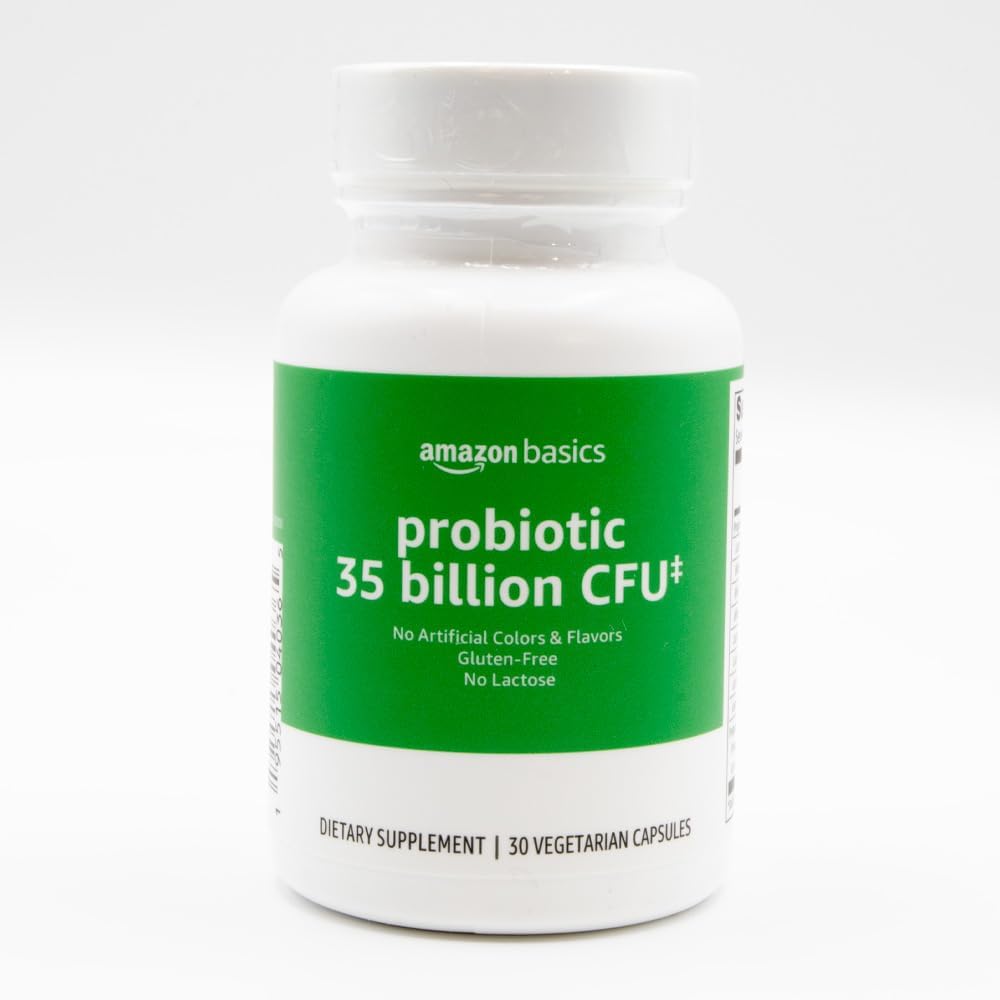 Grundlagen Probiotic 35 Billion CFU, 8 Probiotische Strains mit präbiotischem Blend, Unterstützt gesunde Verdauung, 30 vegetarische Kapseln, 1 Monat Versorgung (vorher Solimo)