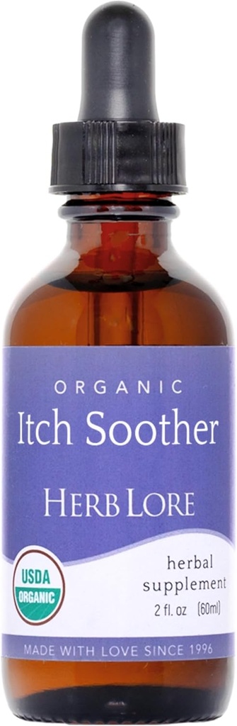 Herb Lore Bio Itch Soother Tincture - Beruhigt juckende Schwangerschaft Haut &amp; Rash, Flüssige Milchdistel, Dandelion & Gelb Dock Liver Support Supplement Tropfen (2 oz)