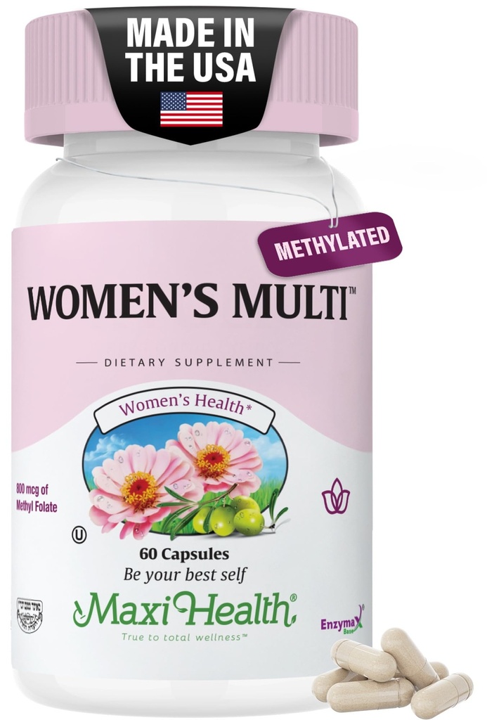 Womens Multivitamin – Essential Multivitamin für Frauen mit 23 Key Vitaminen C, D, B6, B12, Calcium, Probiotics, Biotin & More – Energy, Skin, Nails & Gut Health Support – Kosher (60 Kapseln)