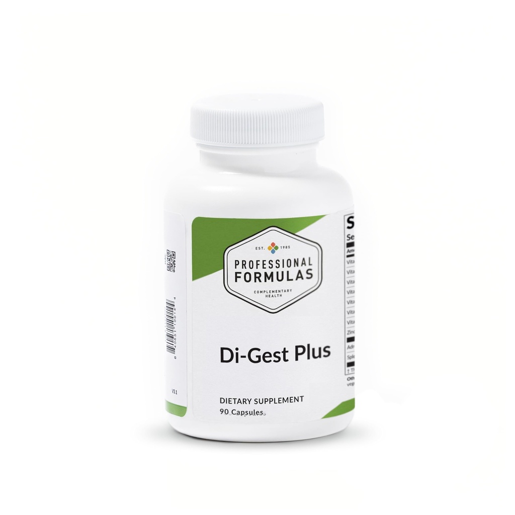 Professionelle Formeln Di-Gest Plus - Betaine, L-Glutamic Acid, Pancreatin, Papain und Pepsin für gesunde Verdauung, Nährstoffabsorption und Gut Lining - Allergiker, Glutenfrei, 90 Kapseln
