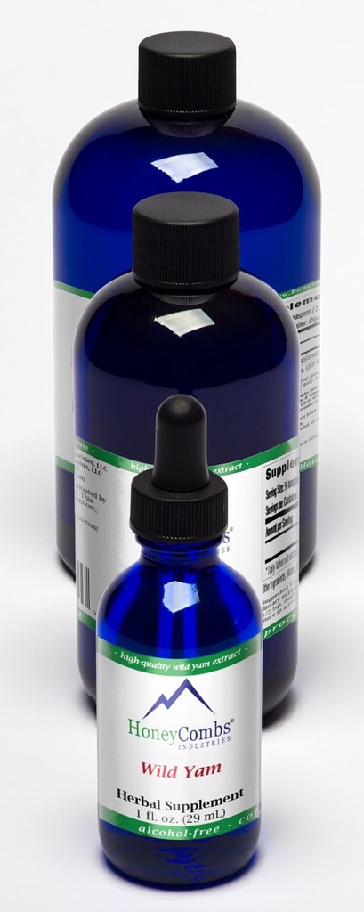 HoneyCombs Wild Yam – Supporta la salute riproduttiva femminile, il sollievo di PMS e altro – Estratto di liquido senza alcool 8 Oz
