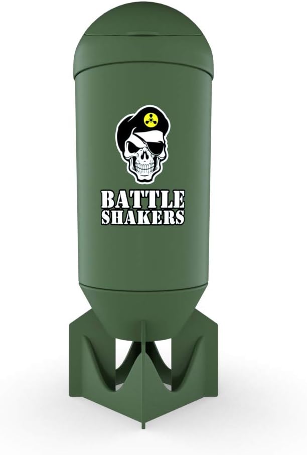 Bataille Shakers Bombe de l'armée Themed Shaker Bottle de fuite-Proof Protein Cup avec compartiment d'entreposage de mélange de protéines Poudres et plus encore