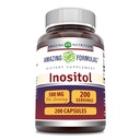 Erstaunliche Formeln Inositol 500 mg 200 Kapseln Ergänzung | Vitamin B8 | Non-GMO | Glutenfrei | Made in USA