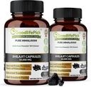 Capsules Premium Himalayan Shilajit de Potent Shilajit Riche en Trace Mineral & Fulvic Acid High Altitude Sourcing. Extrait traditionnellement tout naturel Non OGM Pas de stéarate Pas de farine de riz (paquet de 2)