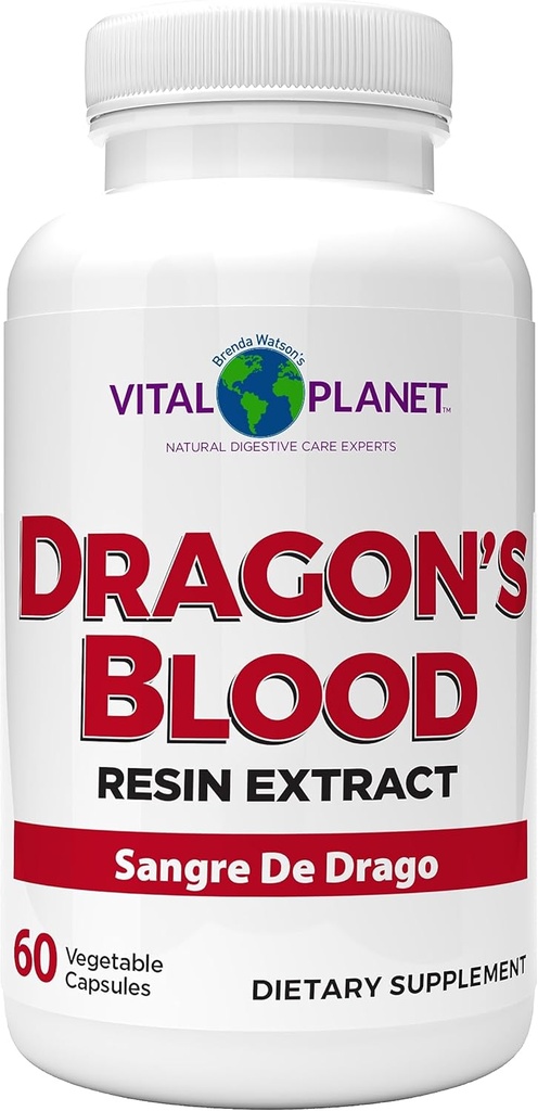 Vital Planet - Blut-Harz-Extrakt Croton Lechleri Sangre de Drago (Sangre de Grado) Verdauungs-Gesundheits-Ergänzung Sustainable Sourced from Rainforest of Peru, 500mg 60 Kapseln
