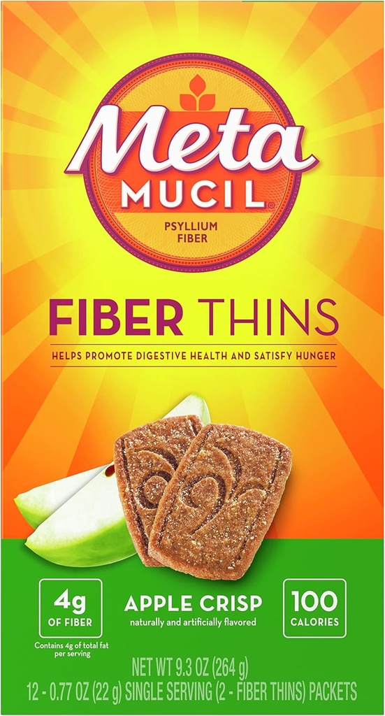 Métamucil Fiber Wafers Apple Crisp Packets, 2 ea