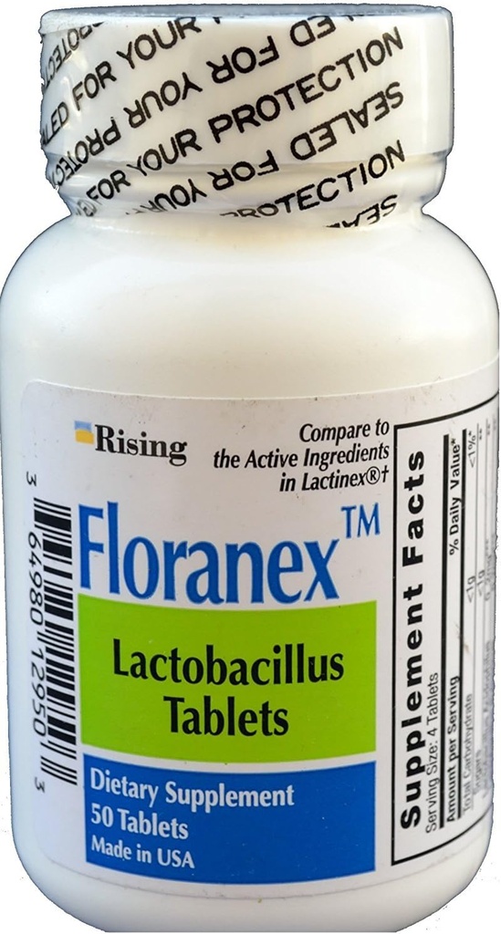 Floranex Probiotic für Colon Health Generic für Lactinex 50 Tabletten pro Flasche