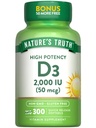 Nature's Truth Vitamin D3 2000 IU | 300 Softgels | Hohe Potenzformel | Non-GMO & Gluten Kostenlose Ergänzung
