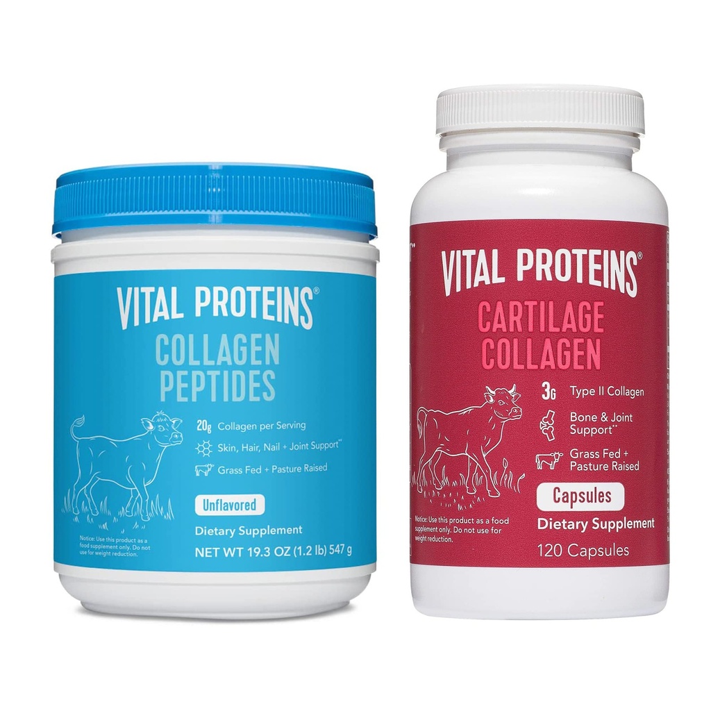 Peptidi di collagene di proteine vitali polvere 19.3oz+ Pillole di collagene, tipo II
