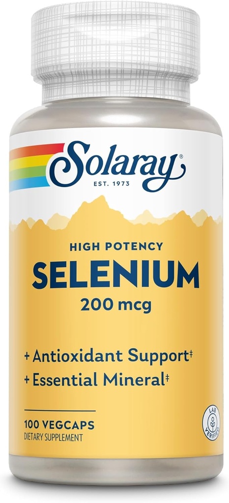 Solaray Selenium 200 Mcg High Potency, 100 Ct