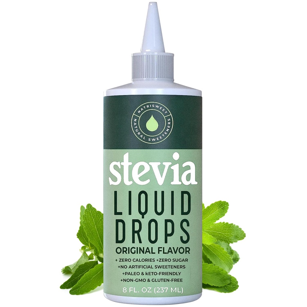 Stevia Liquid Drops, 8 Fl oz, 1823 Servierungen, Pure Concentrated Drops mit Zero Calories & Zero Carbs, Delicious Sugar Substitute Great for Keto & Paleo Diets, von Natrisweet