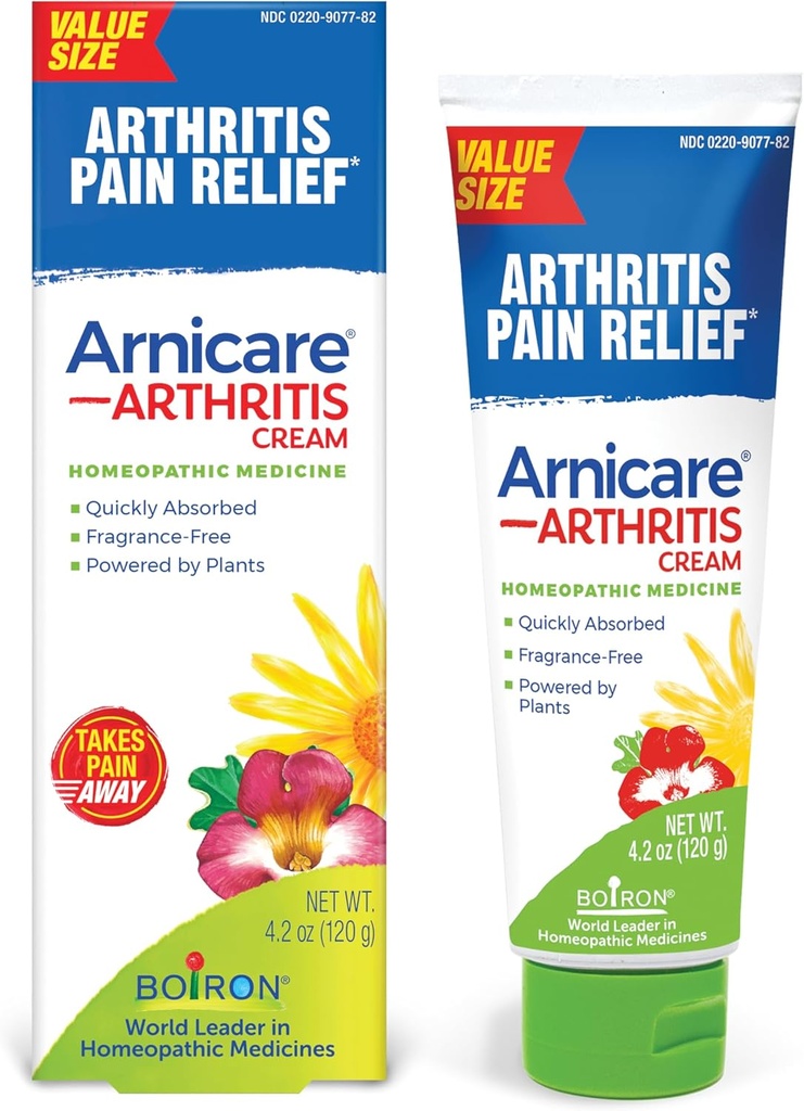 Boiron Arnicare Arthritis Creme für Schmerzlinderung von Knien, Händen, Handgelenken, Ellenbogen, Gelenke & Muskeln – schnell absorbiert & Duft-frei – 4.2 Unze