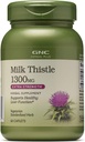 GNC Kräuter Plus Milchdistel 1300mg Ergänzung, Extrastärke, Vegetarisch, Unterstützt gesunde Leberfunktion, 60 Servierungen