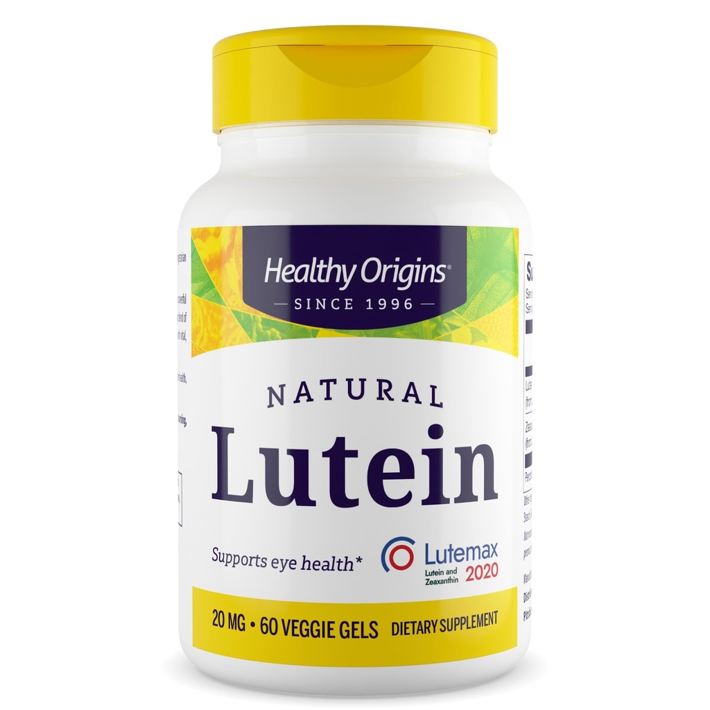 Gesunde Ursprünge Lutein 20 mg (Lutemax 2020 mit Zeaxanthin, Non-GMO, Vegan, Eye Support), 60 Veggie Gels