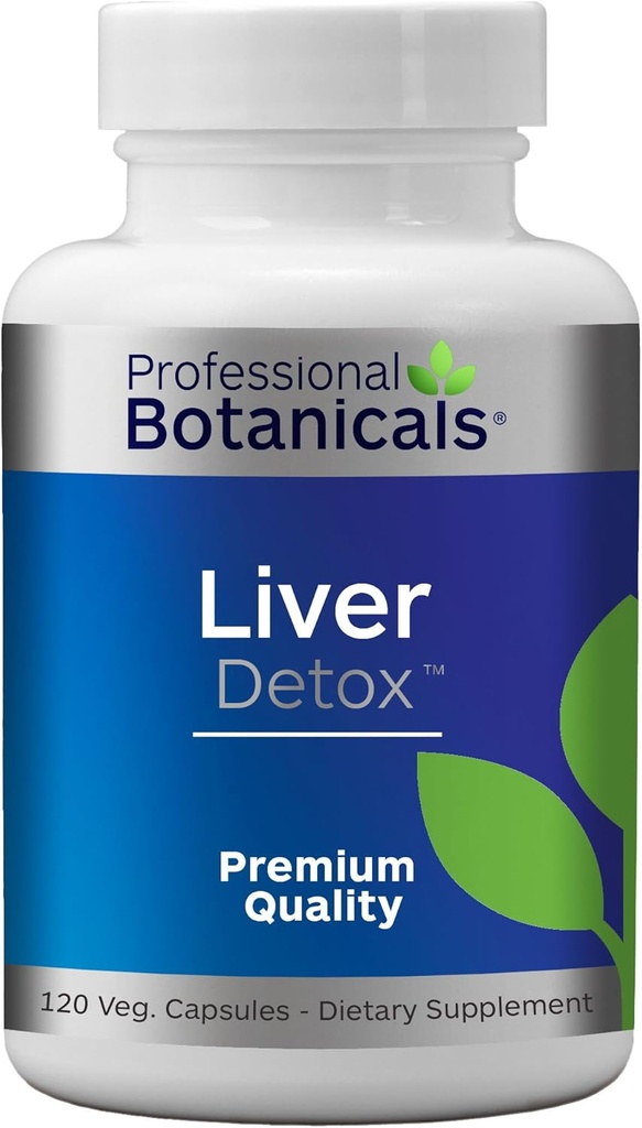 Professional Botanicals Liver Detox – Natural Liver Cleanse & Detox Unterstützung mit Botanicals & Enzymes – 120 Vegan Capsules