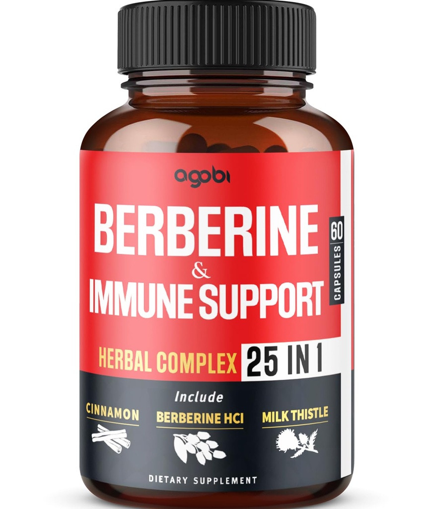 Integratore berbero Premium con Ceylon, Ashwagandha, Turmerico, Cardo Latte, Elderberry & Black Pepper - Supporta Sistema immunitario, Cardiovascolare & Gastrointestinale - 60 Capsule