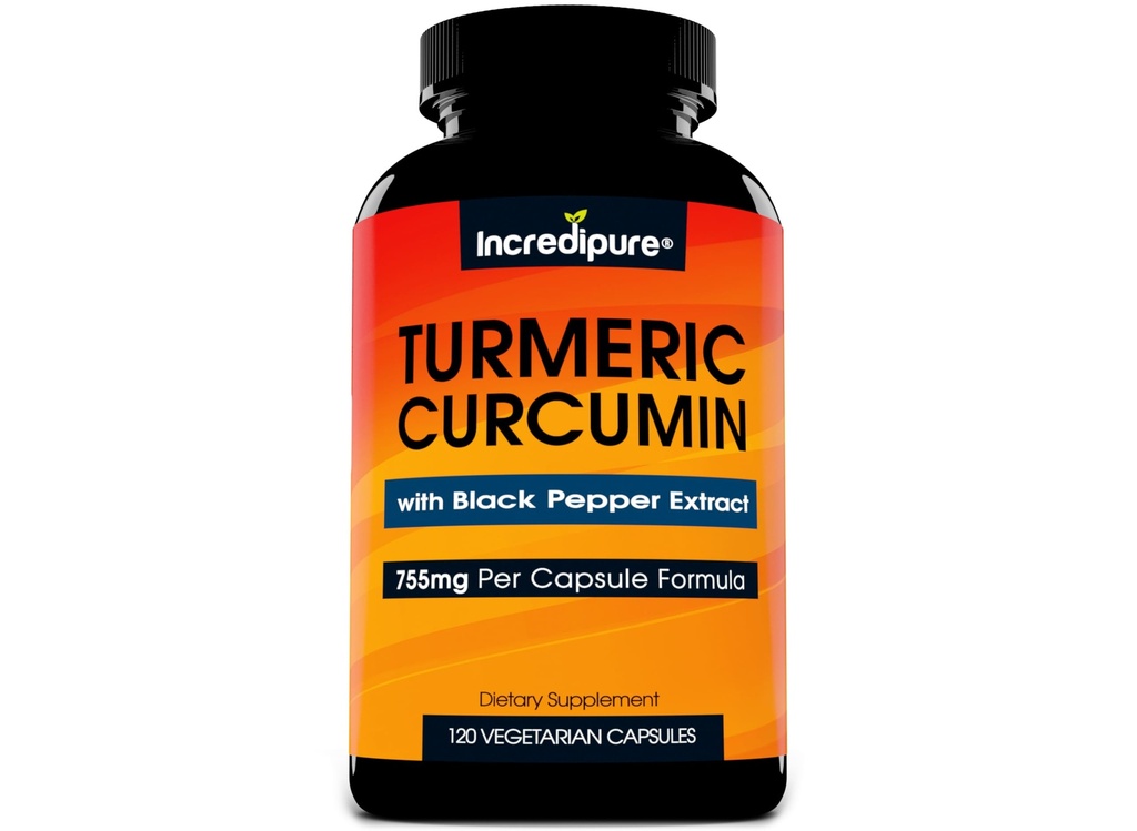 Kurkuma Ergänzung w/ BioPerine - 755mg Per Capsule, 120 Veggie Caps von Curcumin Incredipure