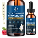 (2 Pack) Glucosamine Chondroïtine MSM gouttes liquides, haute absorption, antioxydant, Immune, os de soutien, supplément MSM pour les hommes et les femmes, végétalien, sans sucre, framboise, 1 Fl Oz
