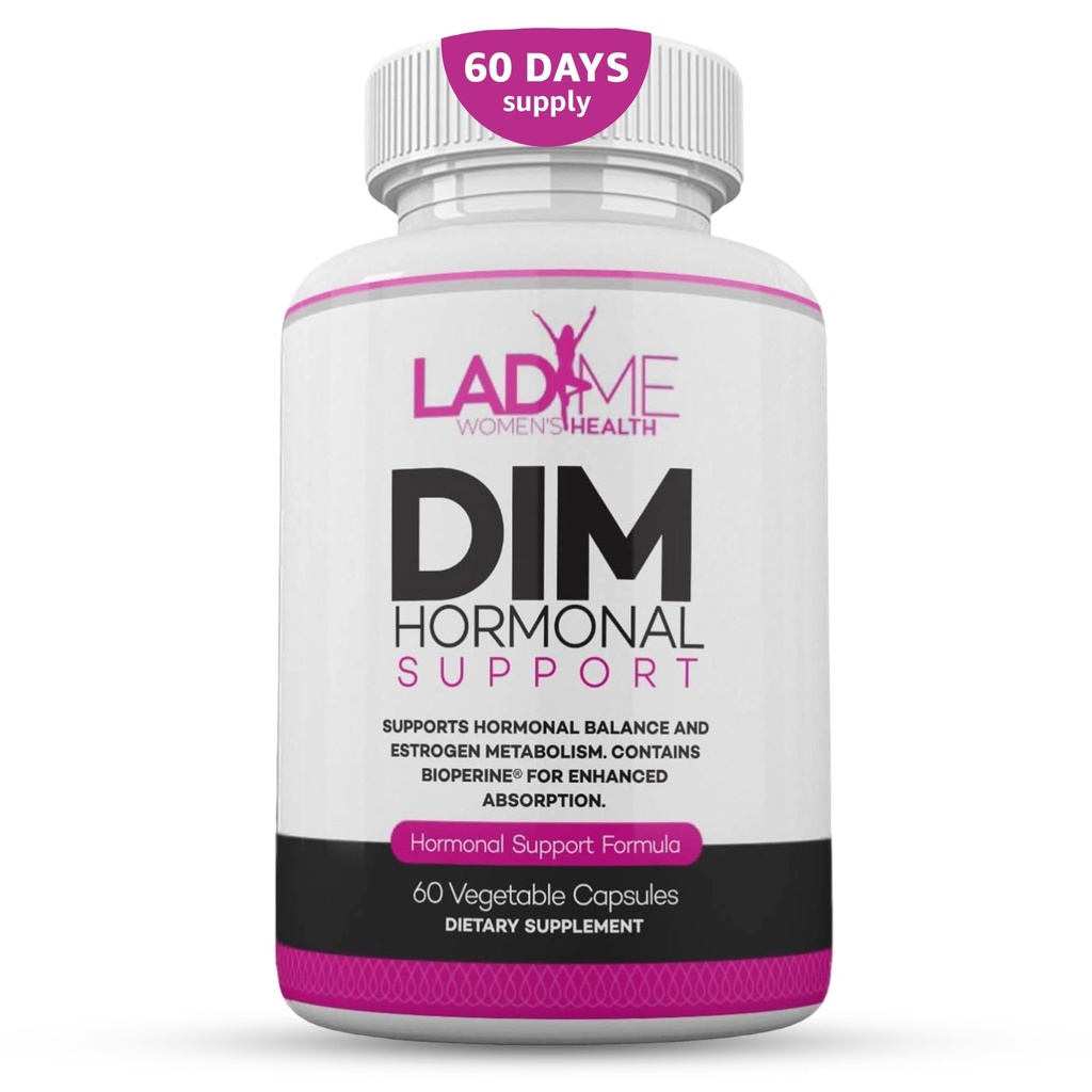 Integratore di sollievo di menopausa del supporto ormonale di 150mg del complesso di DIM per i flash caldi e l'acne ormoni Bioperine, Broccoli & Calcium Estrogen Metabolismo Pillole di bilanciamento per le donne 60 capsule di LadyMe
