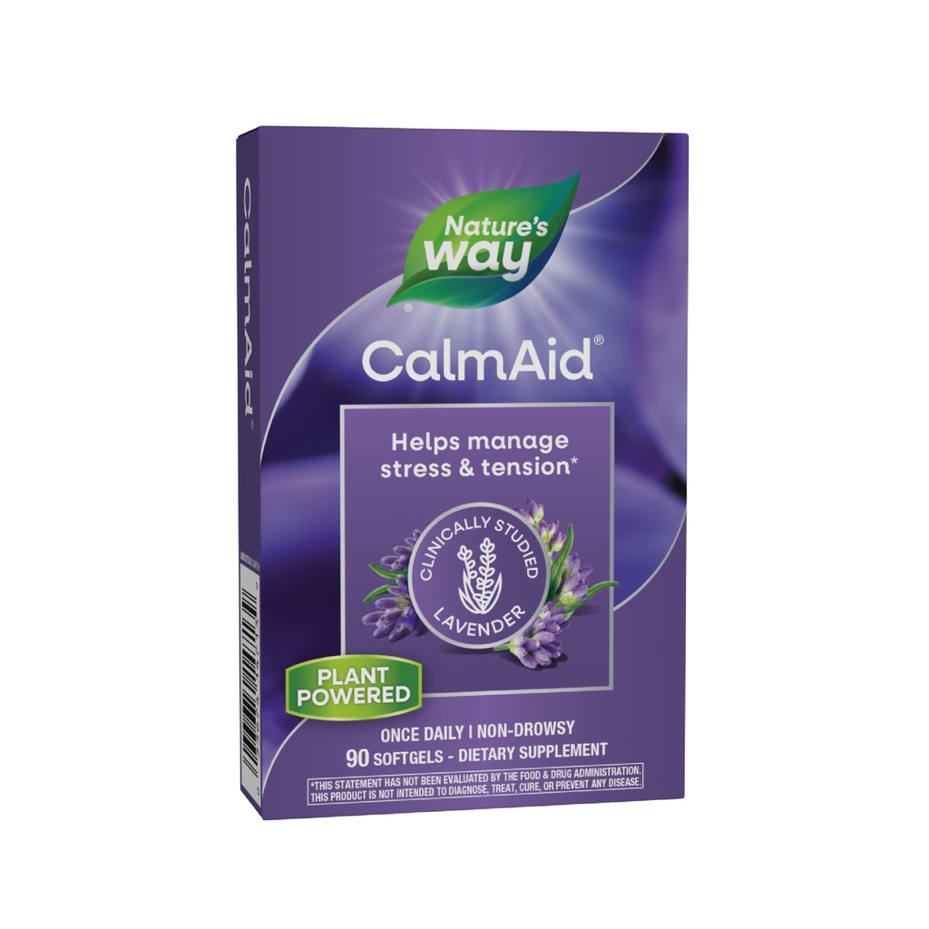 Nature's Way CalmAid, aiuta a gestire lo stress e la tensione*, Lavanda clinicamente studiata, Non-Drowsy, 90 Softgels