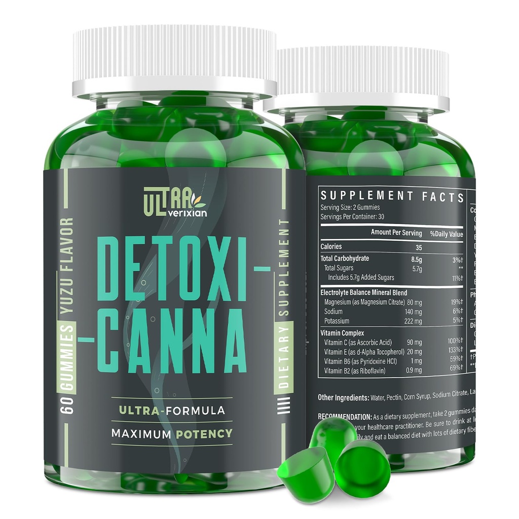 Detox Cleanse Gummies - Foie, Gut, Nettoyage du rein Detox & Réparation, Nettoyage du corps complet rapide et efficace Meilleur pour les femmes et les hommes avec le chardon de lait - Supplément naturel à base de plantes, 60 Gummies