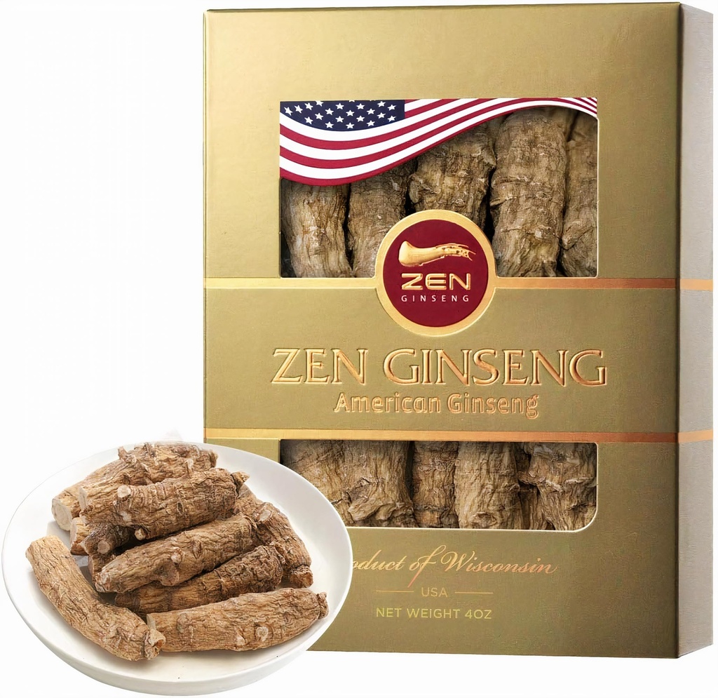 1 scatola di grande corto americano Wisconsin Ginseng Root (4oz) Prestazioni e salute mentale per uomini e donne