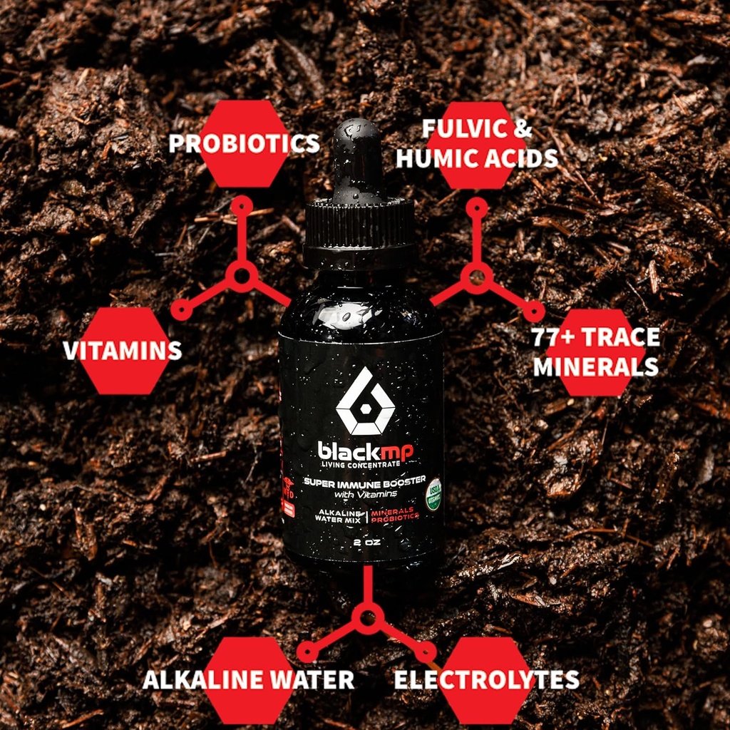 Super Immune Booster gouttes avec des vitamines- Acide Fulvic et Humique de qualité pharmaceutique et probiotiques biologiques certifiés USDA. Restaurer la santé de Gut, renforce le système immunitaire et les fonctions corporelles. - 2 oz