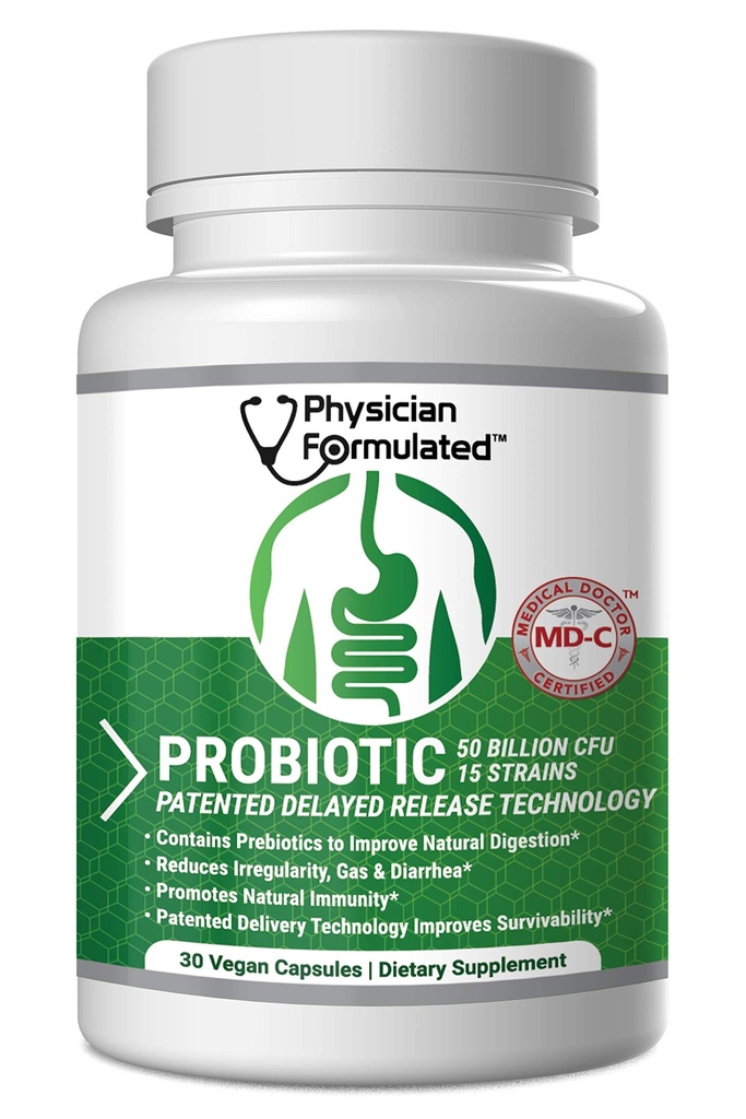 Probiotici per le donne e gli uomini - 50 miliardi 15 Strains Slow Release DR Capsule & Prebiotici per migliorare la salute digestiva, supplemento di supporto immunitario