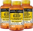 MASON NATURAL Eazzzy Dormir avec Magnésium & Camomille - Aide naturelle au sommeil, soutient un sommeil plus calme, 60 comprimés (paquet de 3)