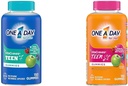 ONE A DAY Teen für ihn Multivitamin Gummis & Teen für ihre Multivitamin Gummis, Gummy Multivitamine mit Vitamin A, C, D, E und Zink für Immun-Gesundheitsunterstützung, Physikalische Energie &amp; mehr, 150 Zähler