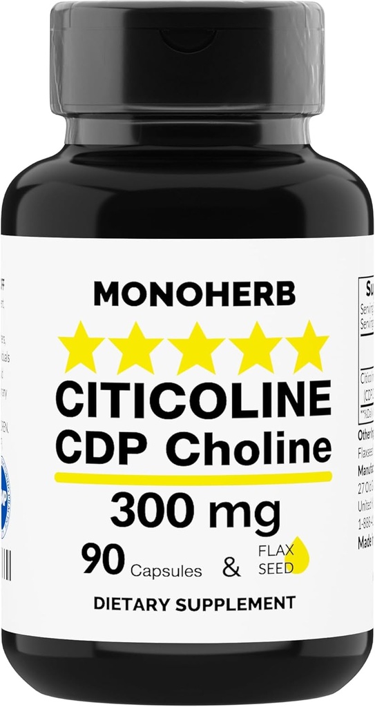 MONOHERB Citicoline CDP Choline 300 mg pro Kapsel - 90 Vegetarische Kapseln