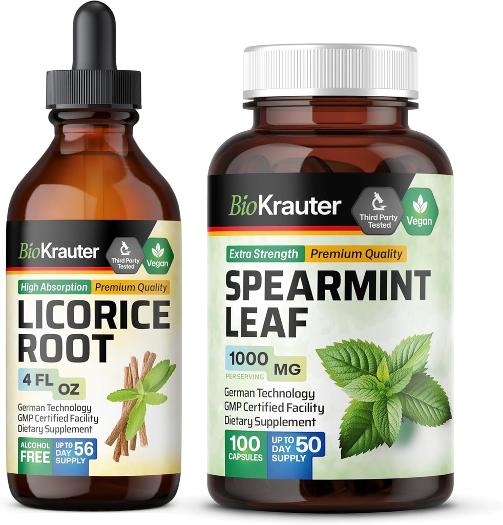 BIO KRAUTER Spearmint 100 Capsules et Teinture de réglisse 4 Fl. Oz.